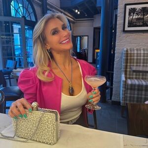 Generation Love Pink Pleather Open Cropped Coat with Ruffles at Shoulder SZ S